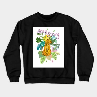 Tiger Stay Strong illustration Crewneck Sweatshirt